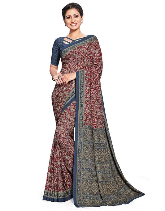 Women's Silk Blend Saree With Unstitched Blouse Piece