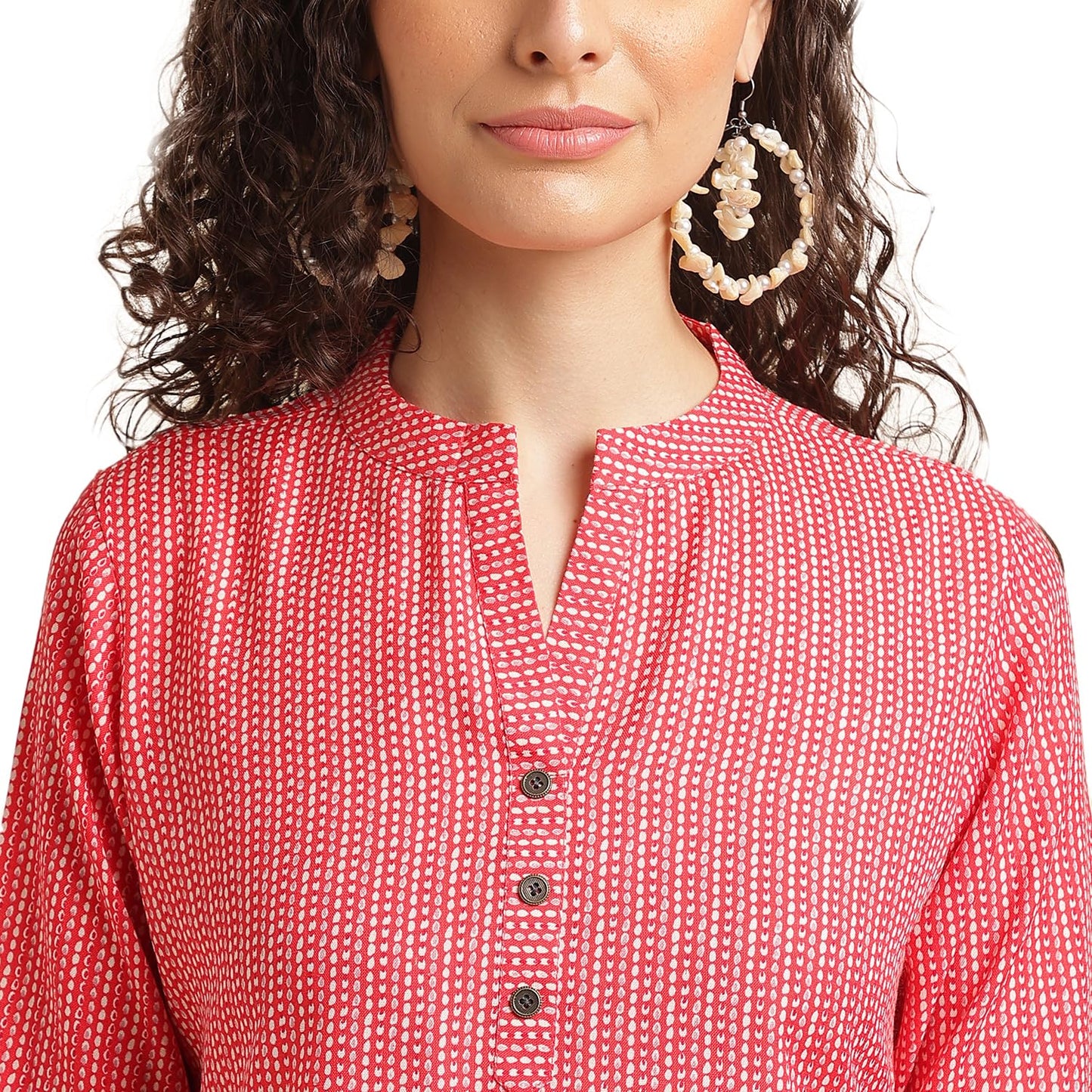 NAINVISH Tops for Women Printed Regular Fit Shirt Top for Women|Tops for Women Stylish Latest|Office Wear Tops for Women|Cotton Blend Tops for Women