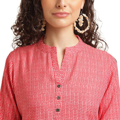 NAINVISH Tops for Women Printed Regular Fit Shirt Top for Women|Tops for Women Stylish Latest|Office Wear Tops for Women|Cotton Blend Tops for Women