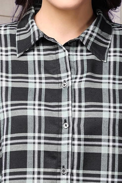 POPWINGS Casual Checks Print Shirt for Women