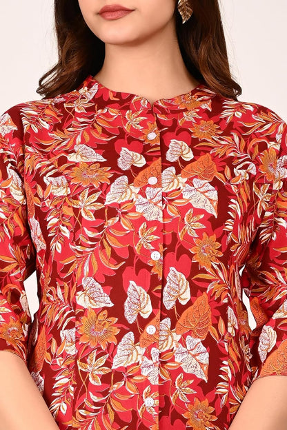 Gudwear Printed Shirt Style Top Women l Stylish Shirt