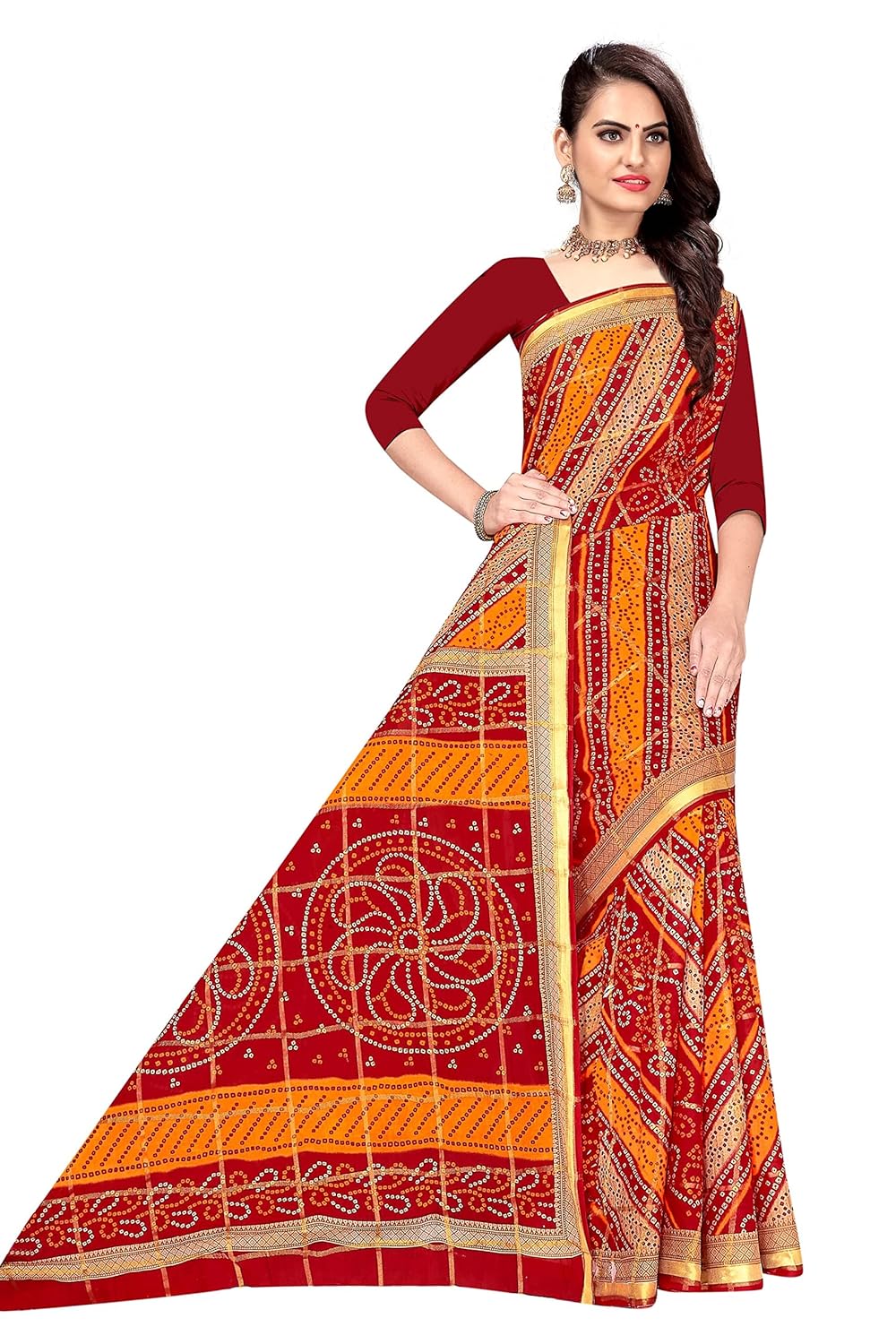 Women's Pure Cotton i Saree Without Blouse Piece