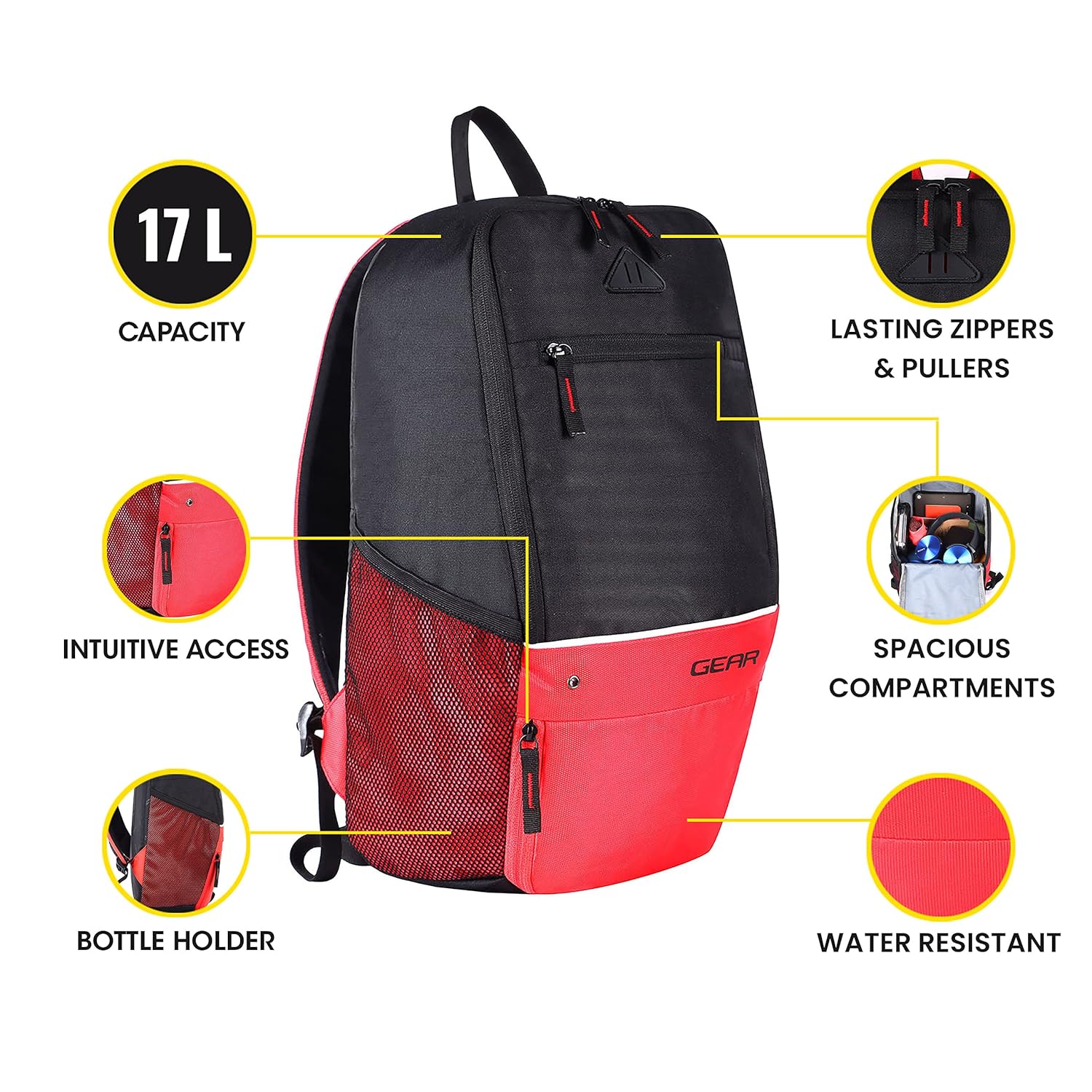 Gear Superior Xl 17L Water Resistant School Bag - alphahostel.in