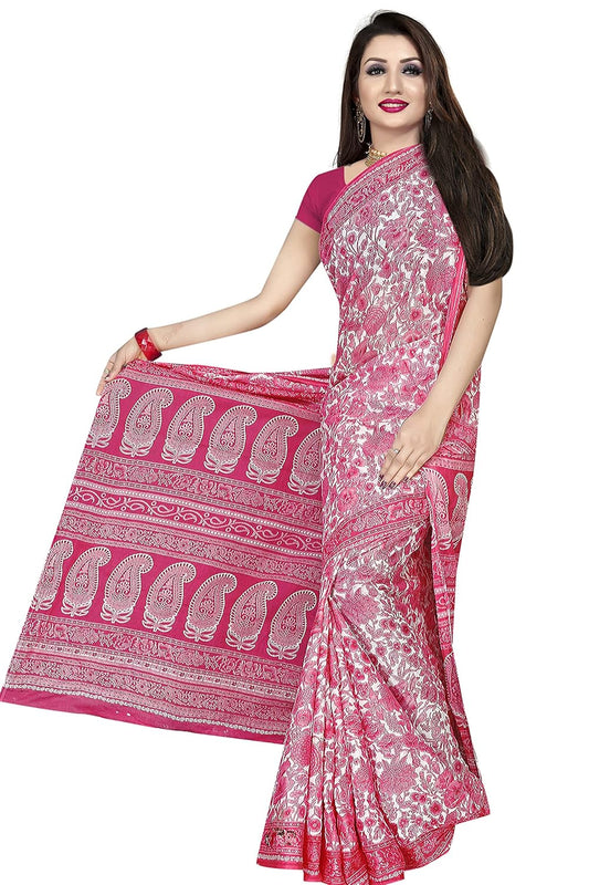 Women's Plain Weave Pure Cotton Saree
