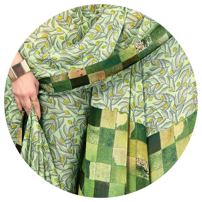 Women's Stylish Chiffon  Print Saree with Blouse Piece