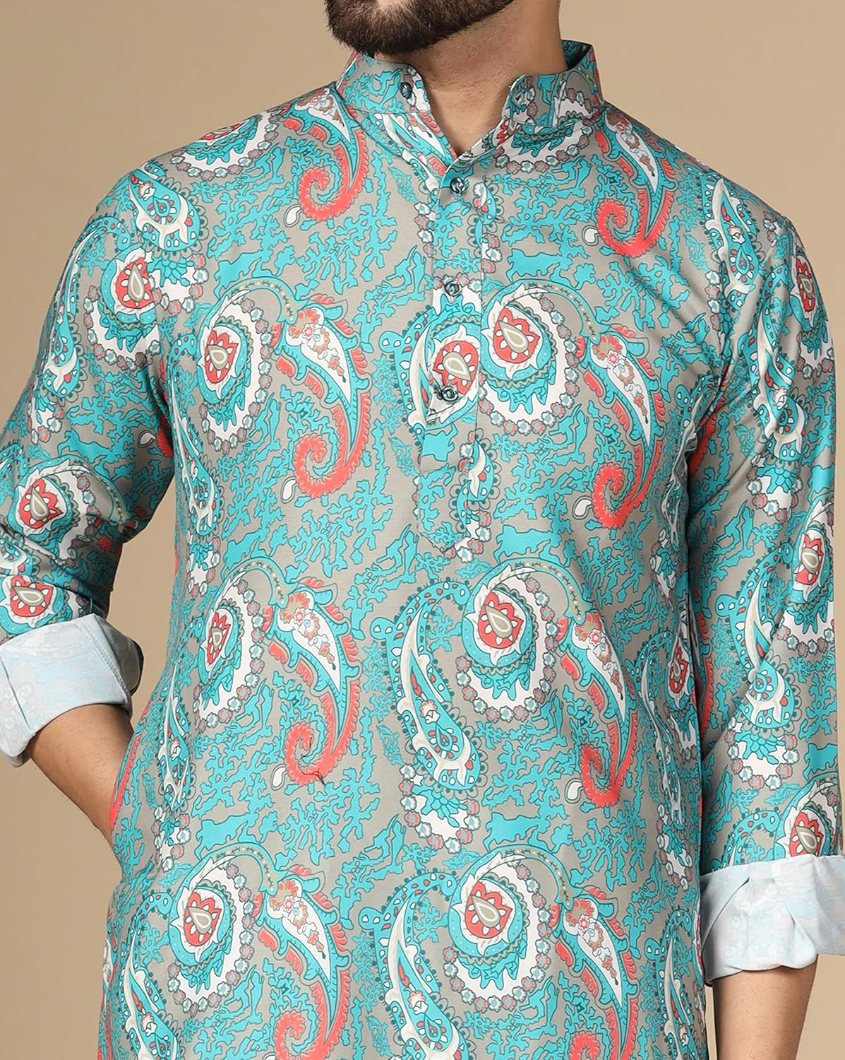 Leriya Fashion Men's Kurta | Rayon Printed Kurta
