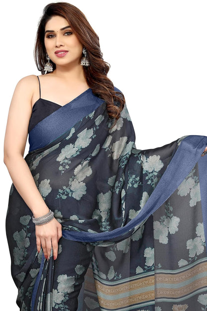 Floral Printed Saree with Blouse Piece