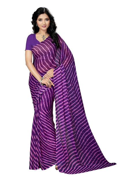 Women's Chiffon Saree without Blouse Piece
