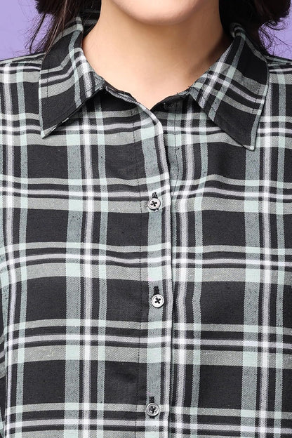 POPWINGS Casual Checks Print Shirt for Women