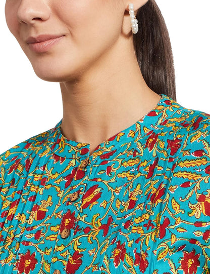 Myx Women's Cotton Printed A-line Short Kurti