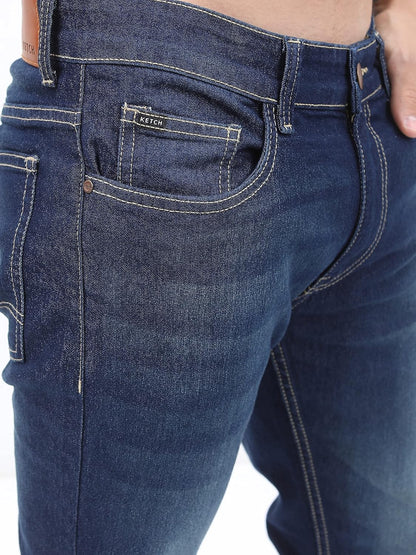 KETCH Men's Slim Fit Mid Rise Jeans
