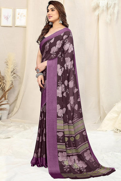 Floral Printed Saree with Blouse Piece
