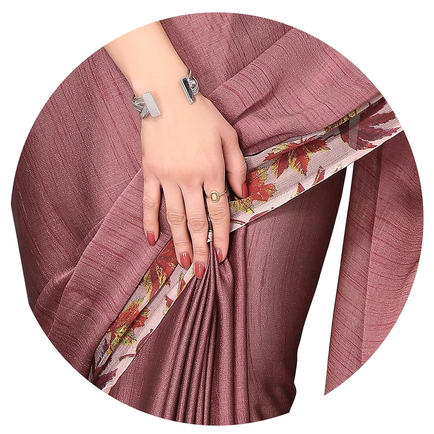 Chiffon Printed Women Saree with Blouse Piece