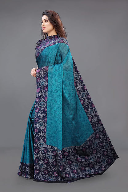 Women's Design  Printed Saree with Blouse Piece
