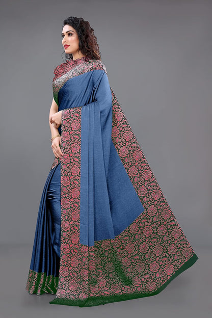 Women's Design  Printed Saree with Blouse Piece