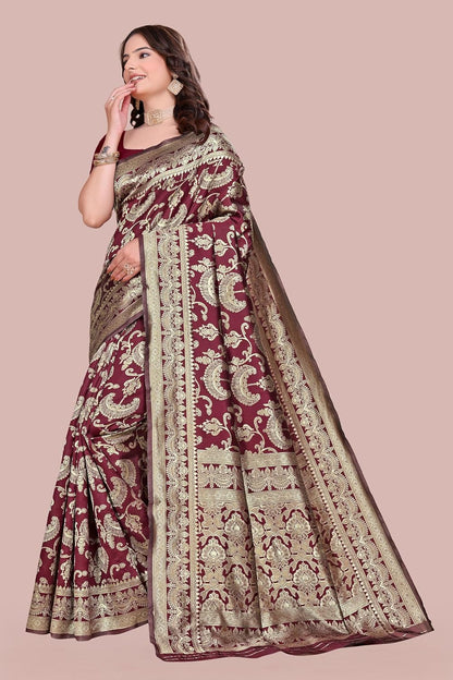 Women's Banarasi Saree Pure Kanjivaram Style Silk Saree