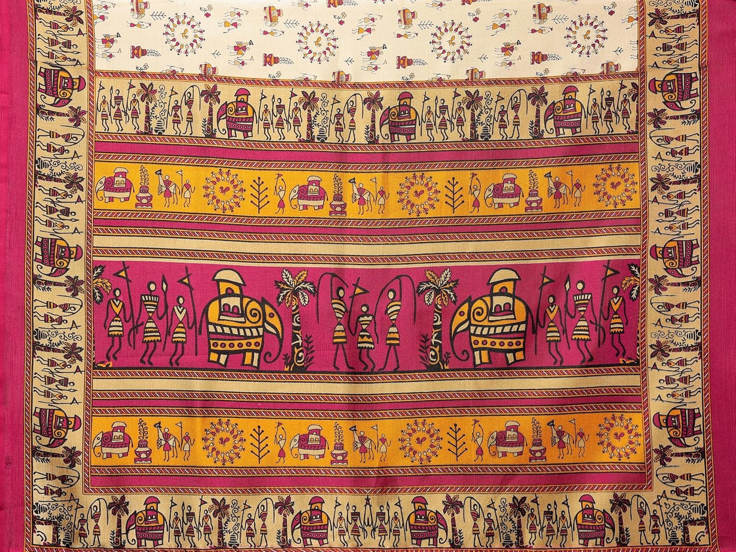 Printed Saree with Matching Unstitched Blouse