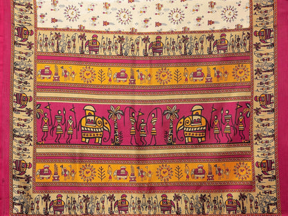 Printed Saree with Matching Unstitched Blouse