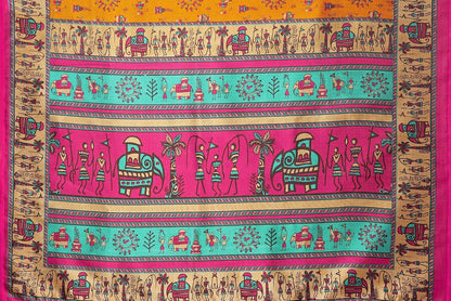 Women's Woven Saree with Matching Unstitched Blouse