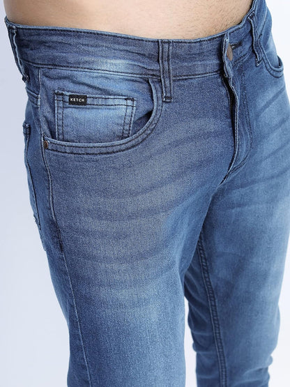 KETCH Men's Slim Fit Mid Rise Jeans (Stretchable)