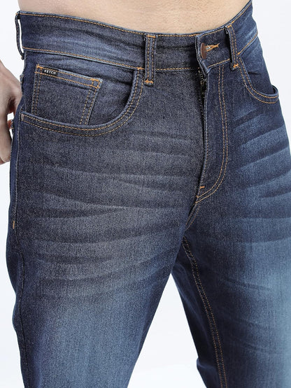 KETCH Men's Tapered Fit Mid Rise Jeans