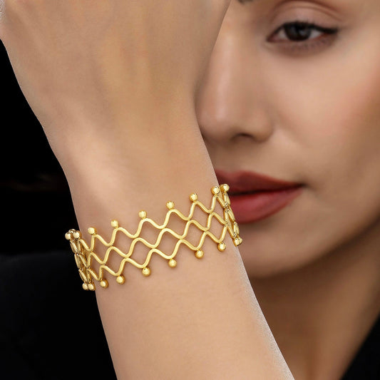 Golden Bangle Bracelet (Adjustable Size)