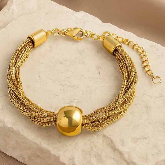 Golden Box Chain Bracelet (Adjustable Size)