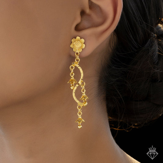 Golden Flower Danglers