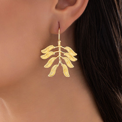 Leafy Branch Dangle Earrings
