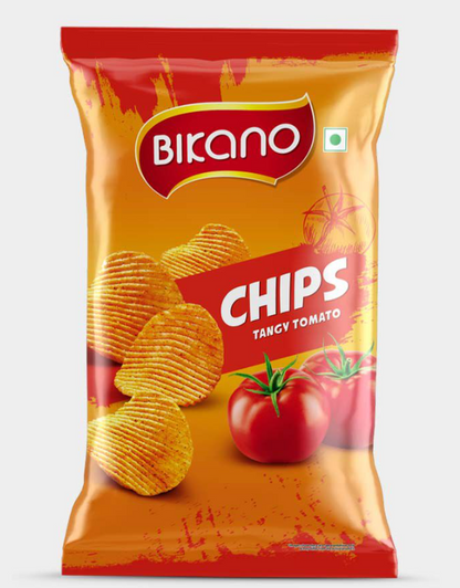 Bikano Chips Tangy Tomato 75g | Spicy & Crunchy Tomato Flavored Chips | Indian Snack for Travel, Tiffin & Tea-Time