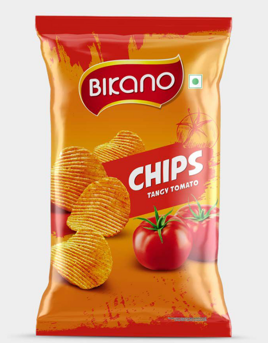 Bikano Chips Tangy Tomato 75g | Spicy & Crunchy Tomato Flavored Chips | Indian Snack for Travel, Tiffin & Tea-Time