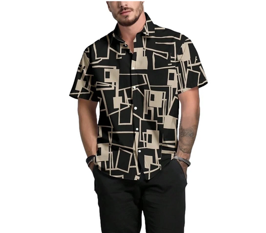 LookMark Men's Vibrant Printed Half Sleeve Loose Fit