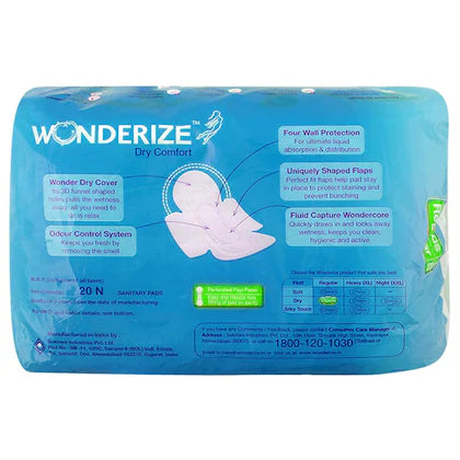 Wonderize Dry Comfort Sanitary Napkin (Regular) 20 pads