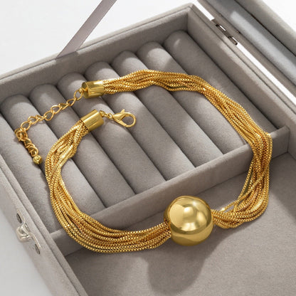 Golden Box Chain Bracelet (Adjustable Size)