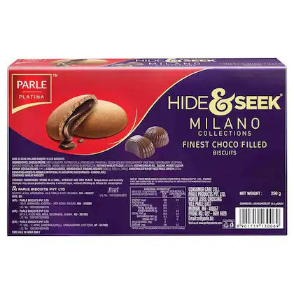 Parle Hide & Seek Cream Biscuits (Choco, Milano Collection)