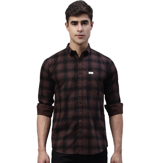 Majestic Man Cotton Checkered Slim Fit Casual Shirt