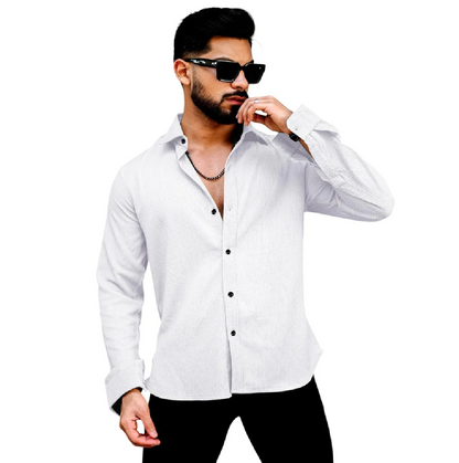Men's Regular Fit Poly Popcorn Casual Shirt