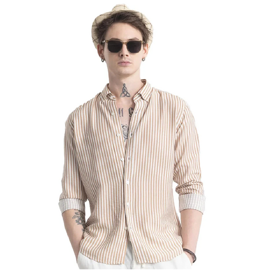 U-Turn Men's Cotton Casual Printed Striped Stylish