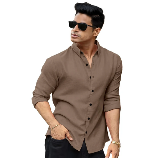RAIZAX Men Linen Cotton Full Sleeve Shirt for Man