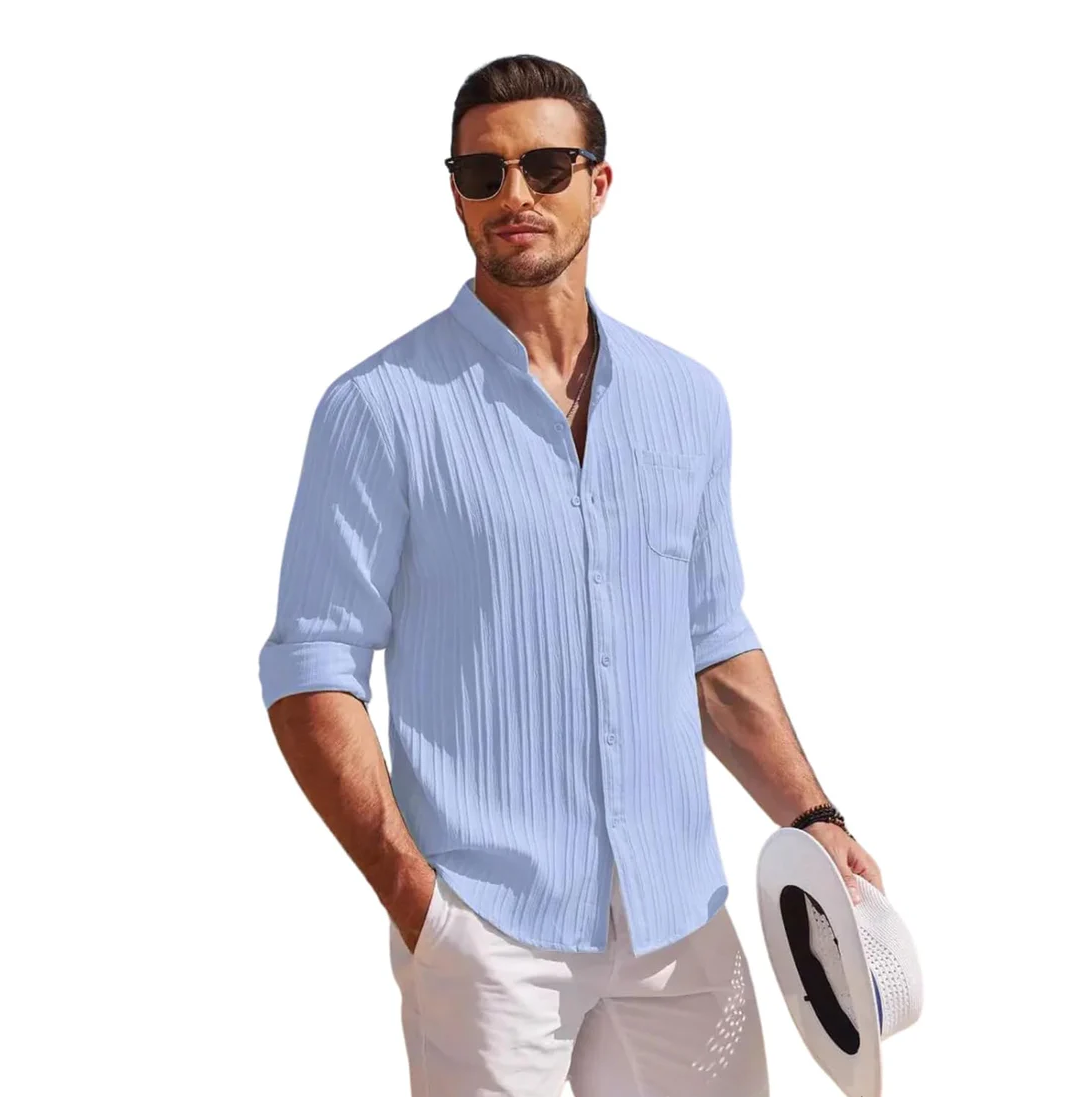 Leriya Fashion Casual Textured Button Down Regular Fit