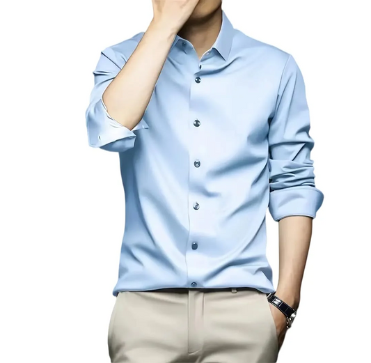 IndoPrimo Men's Stylish Solid Satin Casual Shirt