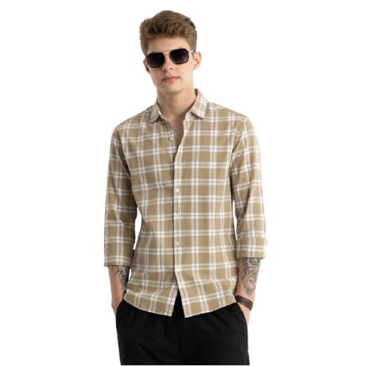 JAI TEXTILES Men's Cotton Casual Printed Checkered