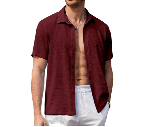 Pinkmint Shirt for Men Stylish Popcorn Textured Shirt